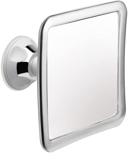 MIRRORVANA Fogless Shower Mirror for Shaving with Upgraded Suction, Anti Fog Shatterproof Surface and 360° Swivel, 6.3" x 6.3" (Chrome)