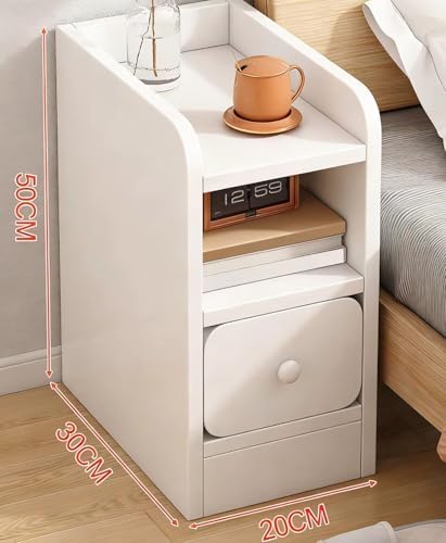 SLEEPHEAD®Multi-Functional Nightstand, Single Drawer, 20cm widthMini Storage Cabinet, Simple Bedside Cabinet, Suitable for Bedroom, Next to The Sofa, Living Room