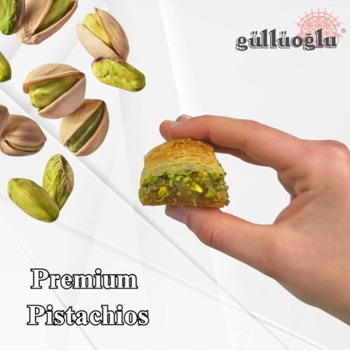 Gulluoglu's famous Turkish Pistachio Baklava 14 pieces (1.1 lb-500gr), daily fresh shipment from Istanbul/Turkey