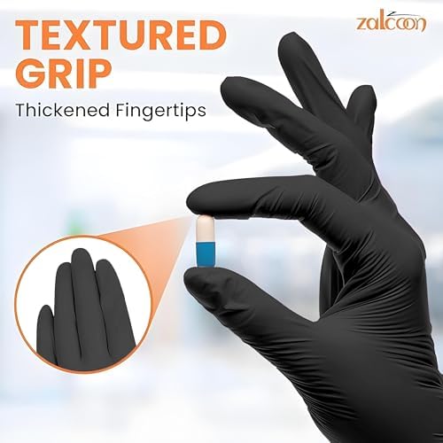 ZALCOON Vinyl Exam disposable Gloves, 4.5g latex free Powder Free Gloves for light use, Home, Cleaning, Food Prep, Food safe and Non-Sterile (5 Pack x 100 Pieces)