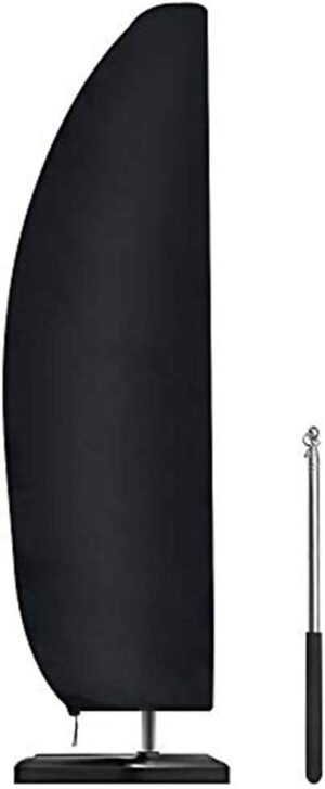 Estefanlo Parasol Cover Waterproof with Rod, Cantilever Parasol Cover Heavy Duty Large Garden Umbrella Cover Anti-UV Banana Parasol Cover for Parasol 280 x 81/30/45 cm