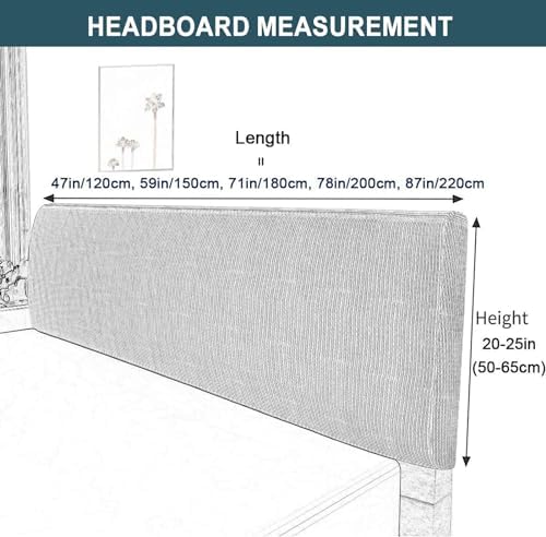Bed Headboard Cover, Dustproof Stretch Bed Head Protector Cover, Solid Color Bedroom Decoration, for Bedroom Decor, Washable (Black,200cm)