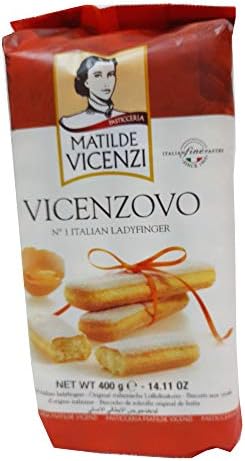 Matilde Vicenzi Vicenzovo Ladyfingers - Classic Italian Biscuits, Ladyfingers Cookies for Tiramisu - Kosher Dairy Cookies - Italian Pastries for Bakery & Dessert Gifts - 14.11 oz (400g)