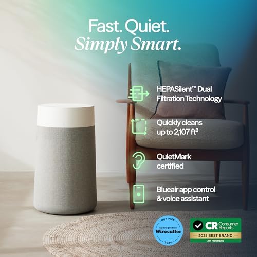 BLUEAIR Air Purifier for Rooms up to 86 m² | Blue Pure 3350i Max (311i Max) - Smart, Quiet, HEPASilent Technology, Removes Allergens, Pet Dander, Dust, Smoke & Mold