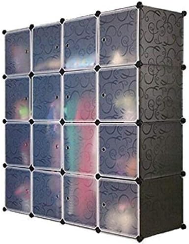 16 Cube Storage Cupboard Cabinet Wardrobe (BLACK)