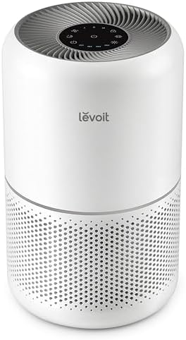 Levoit Air Purifiers for Home Dust Smoke Pet Hair, Up to 40m², H13 True HEPA Air Filter with Timer, Sleep Mode, Ozone Free, 24dB Quiet Air Cleaner for Bedroom, Office, Core 300, White