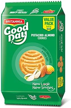 Britannia Good Day Almond Pistachio Cookies 72G, Multipack Of 8, Biscuits With Nuts & Butter