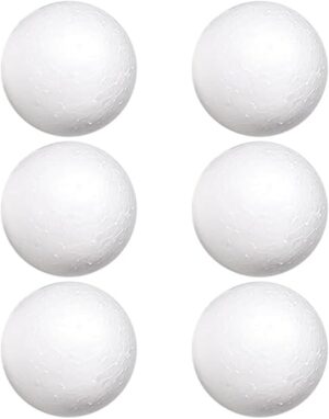 Worown 6 Pack 10 cm White Foam Balls, Solid Polystyrene Balls for Arts & Crafts, Ornaments School Projects Wedding Decorations