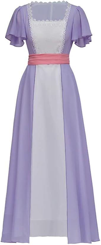 iSHOWcos Titanic Rose Cosplay Costume Swim Dress Rose White and Purple Dress Women Evening Party Gown Regency Dress