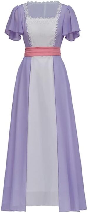 iSHOWcos Titanic Rose Cosplay Costume Swim Dress Rose White and Purple Dress Women Evening Party Gown Regency Dress