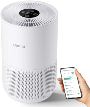 Xiaomi Mi Air Purifier 4 Compact, True HEPA H13 3-Stage Filter System Removes 99.97% of Pollutants as small as 0.3 microns, Smart Home Integration, Whisper Quiet, Just 0.9KW/day, OLED Touch Display