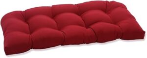 Pillow Perfect Outdoor/Indoor Pompeii Tufted Loveseat Cushion, 44" x 19", Red