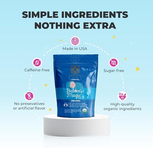Secrets Of Tea Babies’ Magic Tea Baby Colic And Gas- USDA Organic Caffeine-Free Colic Calm Tea for Babies and Newborns - 80 Servings - 20 Count(1 Pack)