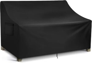 WLEAFJ Patio Sofa Cover Waterproof, Outdoor Loveseat Cover, Heavy Duty Deep Lounge Loveseat Cover, Large Lawn Patio Furniture Covers with Air Vent, 70’’ W x 38’’ D x 31’’ H