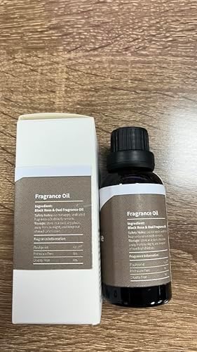 ESSLUX Black Rose & Oud Fragrance Oil - Essential Oils for Diffuser, Candle Soap Making Scents, Aromatherapy Scented Massage, Perfume for Humidifier Home Fragrance, 30ml