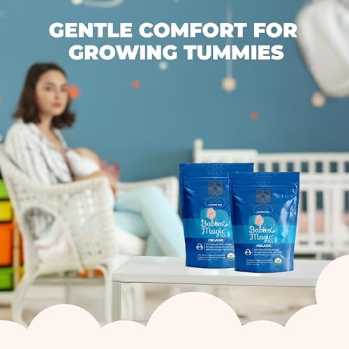 Secrets Of Tea Babies’ Magic Tea Baby Colic And Gas- USDA Organic Caffeine-Free Colic Calm Tea for Babies and Newborns - 80 Servings - 20 Count(1 Pack)