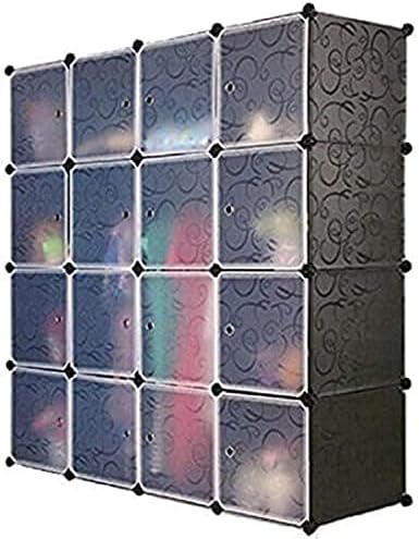 16 Cube Storage Cupboard Cabinet Wardrobe (BLACK)