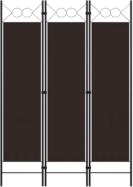 vidaXL 3-Panel Room Divider Folding Panel Screen Movable Partition Privacy Separator Wall Furniture Indoor Bedroom Office Brown 120x180 cm