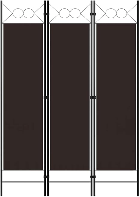 vidaXL 3-Panel Room Divider Folding Panel Screen Movable Partition Privacy Separator Wall Furniture Indoor Bedroom Office Brown 120x180 cm