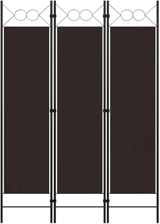 vidaXL 3-Panel Room Divider Folding Panel Screen Movable Partition Privacy Separator Wall Furniture Indoor Bedroom Office Brown 120x180 cm