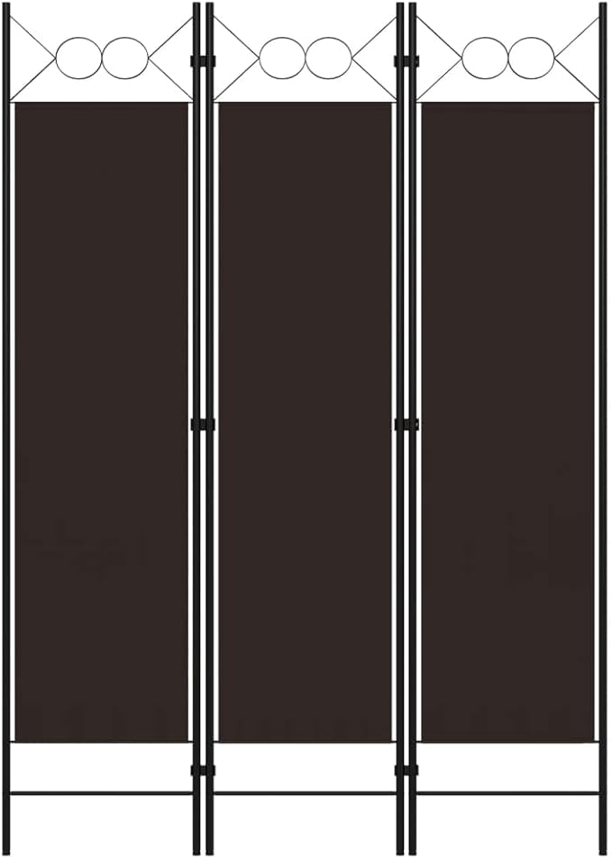 vidaXL 3-Panel Room Divider Folding Panel Screen Movable Partition Privacy Separator Wall Furniture Indoor Bedroom Office Brown 120x180 cm