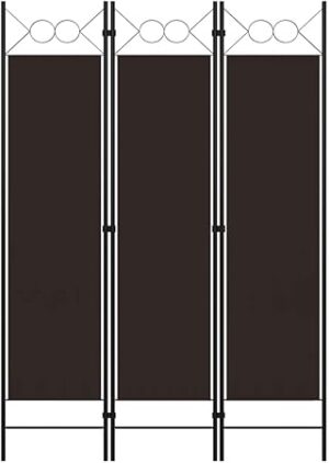 vidaXL 3-Panel Room Divider Folding Panel Screen Movable Partition Privacy Separator Wall Furniture Indoor Bedroom Office Brown 120x180 cm