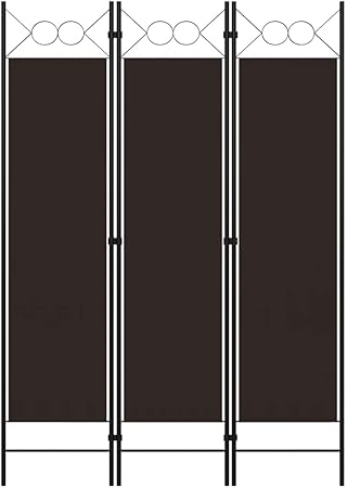 vidaXL 3-Panel Room Divider Folding Panel Screen Movable Partition Privacy Separator Wall Furniture Indoor Bedroom Office Brown 120x180 cm