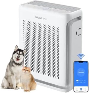 LEVOIT Smart HEPA Air Purifier Vital 100S, Washable Filter, Air Quality Sensor, Pet Mode, Quiet 23dB, Covers 52m², Removes 99.97% Dust, Pollen, Pet Dander, Odours, Smoke for Home, Bedroom, Office