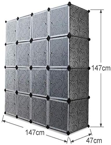 16 Cube Storage Cupboard Cabinet Wardrobe (BLACK)