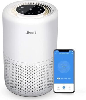 LEVOIT Air Purifiers for Home Large Room, Smart WiFi Alexa Control, H13 True HEPA Filter for Allergies, Pets, Smoke, Dust, Pollen, Ozone Free, 24dB Quiet Cleaner for Bedroom, Core 200S, White