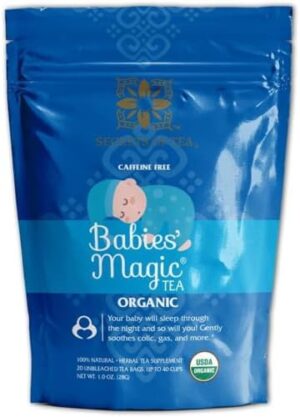 Secrets Of Tea Babies’ Magic Tea Baby Colic And Gas- USDA Organic Caffeine-Free Colic Calm Tea for Babies and Newborns - 80 Servings - 20 Count(1 Pack)