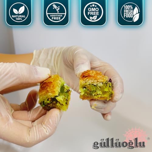 Gulluoglu's famous Turkish Pistachio Baklava 14 pieces (1.1 lb-500gr), daily fresh shipment from Istanbul/Turkey