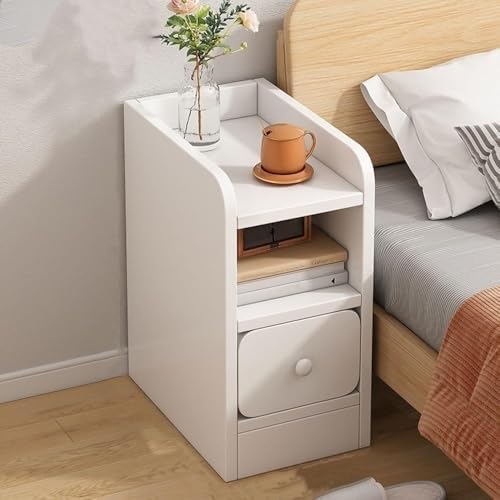 SLEEPHEAD®Multi-Functional Nightstand, Single Drawer, 20cm widthMini Storage Cabinet, Simple Bedside Cabinet, Suitable for Bedroom, Next to The Sofa, Living Room