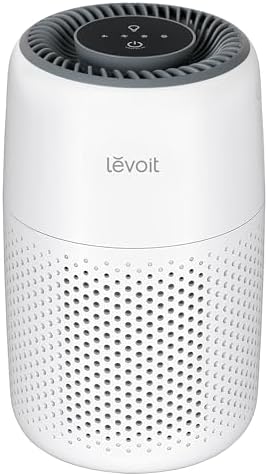 LEVOIT Air Purifiers for Bedroom Home, with Night Light, 3-in-1 Filter, Filters Smoke, Allergies, Pet Dander, Odor, Dust, 25dB Ultra-quiet, Office, Desktop, Portable, Core Mini, White