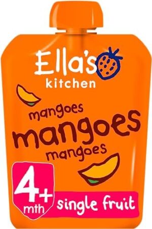 Ella's Kitchen Organic Super Smooth Mangoes Puree, 4+ Months Baby Food, Gluten & Dairy Free - 70g