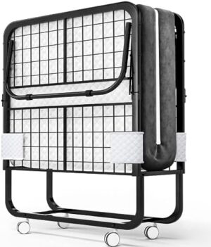 SKY-TOUCH Folding Bed 190 * 80cm with Memory Foam Mattress, Portable Foldable Beds Strong Sturdy Frame, Rollaway Beds for Home and Office