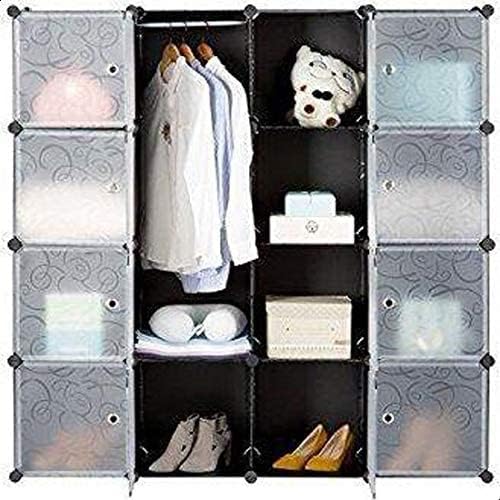 16 Cube Storage Cupboard Cabinet Wardrobe (BLACK)