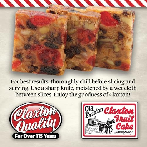 FRUIT CAKE Boxed - 1 lb Dark Recipe Claxton Fruitcake by Claxton Fruitcake