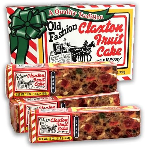 FRUIT CAKE Boxed - 1 lb Dark Recipe Claxton Fruitcake by Claxton Fruitcake