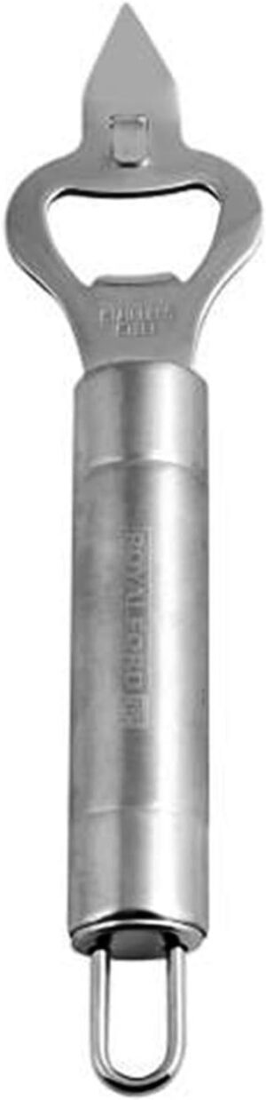 Royalford Stainless Steel Bottle Opener with forked churchkey and crown cork bottle opener with handle