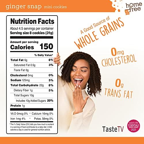 Homefree Mini Ginger Snap Cookies, Gluten Free, Nut Free, Vegan, School Safe and Allergy Friendly Snack, 5 oz. (Pack of 1)