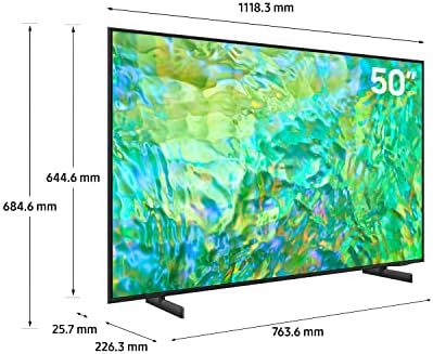 Samsung 50 Inch 4K LED HDR Crystal UHD Crystal Processor Airslim Dynamic Crystal Color UA50CU8000UXZN - 1 Year Warranty (2023 Model - UAE Version)