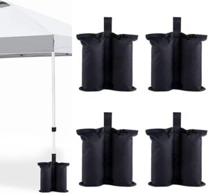 Beauenty 4pcs/pack Tent Weighted Feet Bag,17-inch 600D Oxford Cloth Sand Bag,Gazebo Tent Leg Weight Bag,forOutdoor Instant Canopies/Patio Umbrella Base, Pop Up Tent, Sun Shelter
