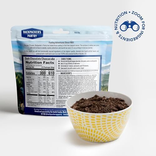 Backpacker's Pantry Dark Chocolate Cheesecake, Two Serving Pouch, (Packaging May Vary)