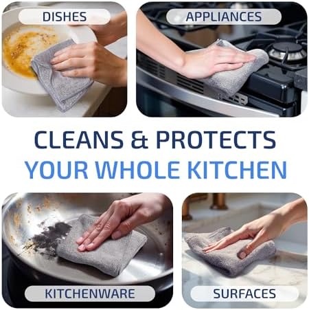 Neolavish® Microfiber Cleaning Cloth for Kitchen - 6 Pack | Super Absorbent Dish Towels for Home Cleaning | Lint-Free Wiping and Drying Clothes - 30x30 cm