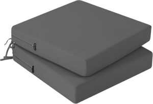 Set of 2 Outdoor Chair Cushions 40 x 40 Waterproof Foam Seat Cushions for Outdoor Garden Patio Chair with Ties