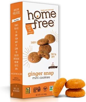 Homefree Mini Ginger Snap Cookies, Gluten Free, Nut Free, Vegan, School Safe and Allergy Friendly Snack, 5 oz. (Pack of 1)