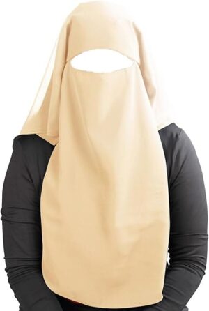 MyBatua 3 Layers Saudi Niqab In Breathable Georgette, Wholesale Price, 1pc Face Veil NQ-003