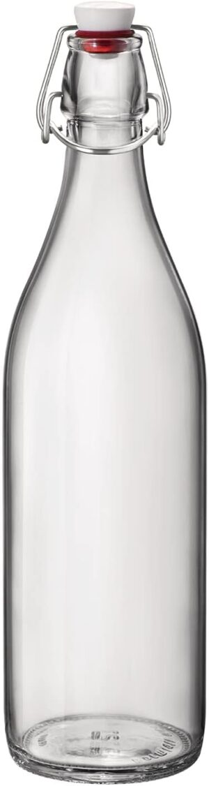 Bormioli Rocco Giara Clear Glass Bottle With Stopper, 33 3/4 oz.