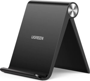 UGREEN Portable Phone Stand Desk Phone Holder Stable Mobile Stand Holder Compatible with iPhone 17/16/15/14 Series For iPhone 17 Pro Max Galaxy S25 Ultra S24 S23 Black All 4-7.2'' Phones